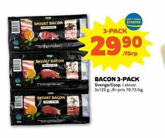 Stora Coop Bacon 3-pack erbjuda