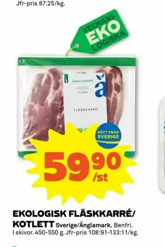 Stora Coop Ekologisk fläskkarré/ kotlett erbjuda