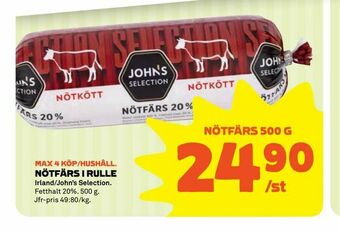 Coop Nötfärs i rulle erbjuda