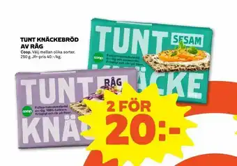 Tunt knäckebröd av råg