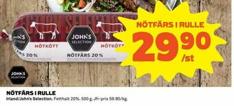 Coop Konsum Nötfärs i rulle erbjuda