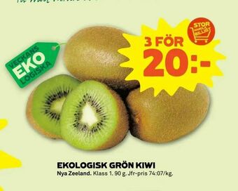 Stora Coop Ekologisk grön kiwi erbjuda