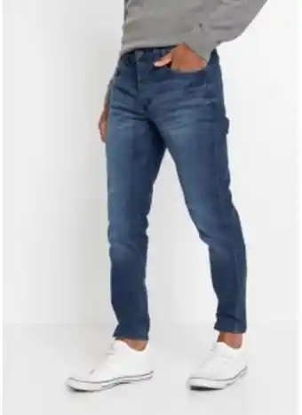 Bonprix Korta stretchjeans, normal passform, avsmalnande ben erbjuda