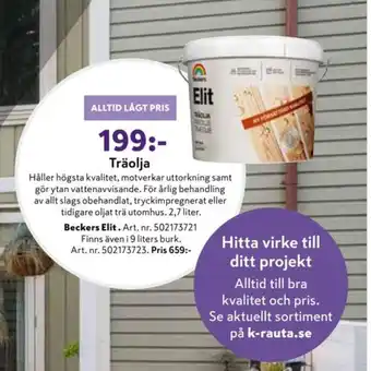 Elit träolja
