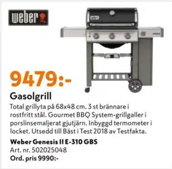 K-rauta Weber gasolgrill erbjuda
