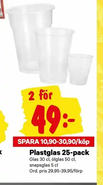 City Gross Plastglas 25-pack erbjuda