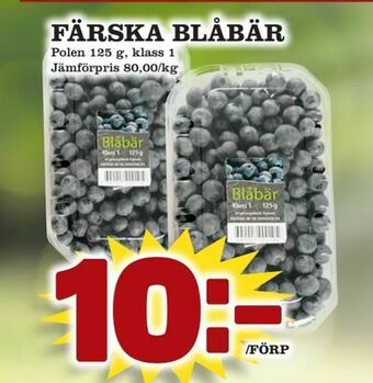 Supergrossen Färska blåbär erbjuda