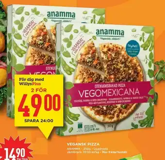 Willys Vegansk pizza erbjuda