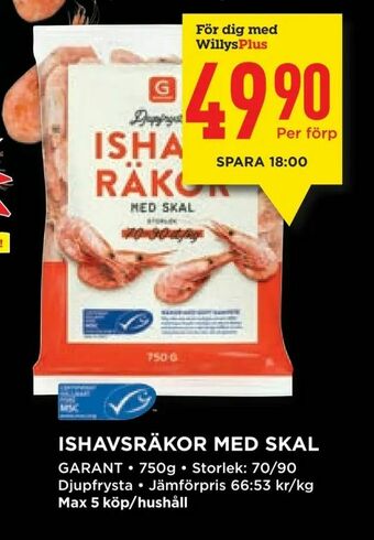 Willys Ishavsräkor med skal erbjuda