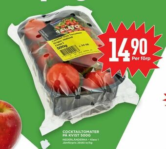 Willys Cocktailtomater på kvist 500g erbjuda
