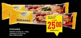 Willys Pizzadeg erbjuda