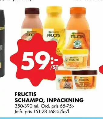 ÖoB Fructis schampo, inpackning erbjuda