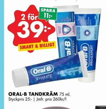 ÖoB Oral-b tandkräm erbjuda