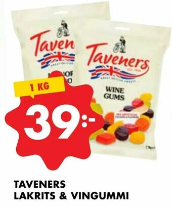 ÖoB Taveners lakrits & vingummi erbjuda