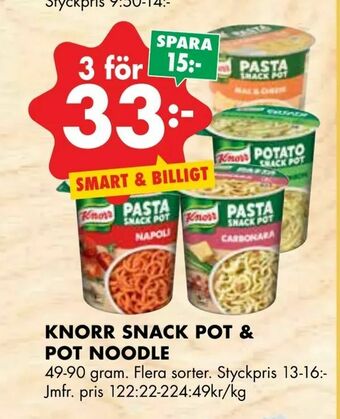 ÖoB Knorr snack pot & pot noodle erbjuda