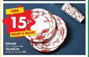 ÖoB Bägare, tallrikar erbjuda
