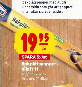 City Gross Bakplåtspapper glidfritt erbjuda