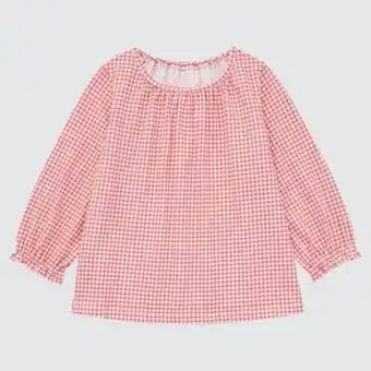Uniqlo Toddler airism cotton checked long sleeved top erbjuda