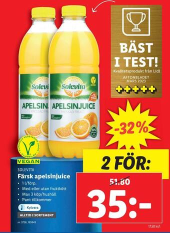 Lidl Färsk apelsinjuice erbjuda