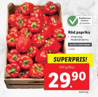 Lidl Röd paprika erbjuda