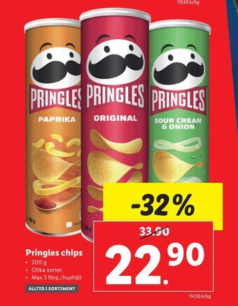 Lidl Pringles chips erbjuda