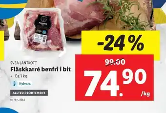 Lidl Fläskkarré benfri erbjuda