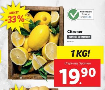 Lidl Citroner erbjuda