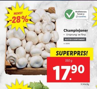 Lidl Champinjoner erbjuda