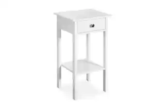 Sängbord tolga 40 cm med förvaring låda + hylla