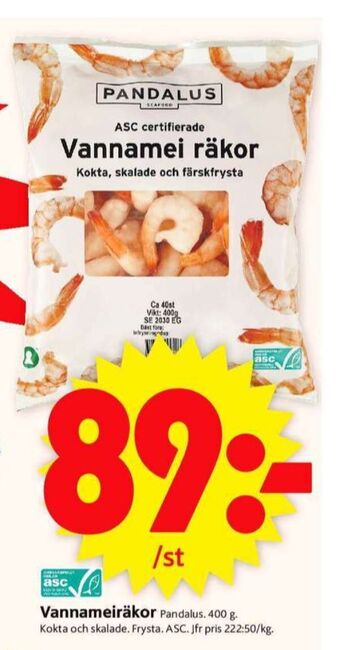 ICA Supermarket Pandalus vannameiräkor erbjuda
