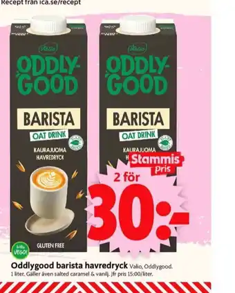 ICA Supermarket Valio oddlygood barista havredryck erbjuda