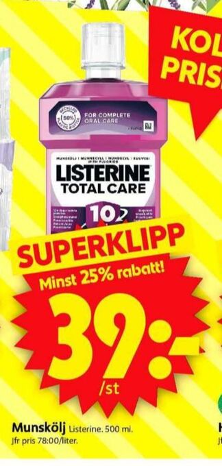 ICA Supermarket Listerine munskölj erbjuda