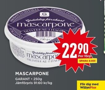 Willys Mascarpone erbjuda