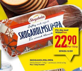 Willys Skogaholmslimpa erbjuda