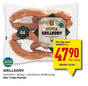 Willys Grillkorv erbjuda