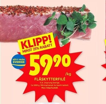 ICA Kvantum Fläskytterfilé erbjuda
