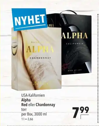 Citti Alpha red eller chardonnay erbjuda