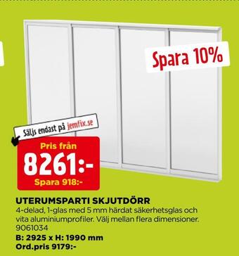 Jem&Fix Uterumsparti skjutdörr erbjuda