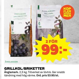 Coop Daglivs Grillkol/briketter erbjuda