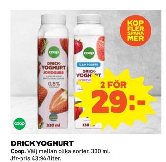 Coop Daglivs Drickyoghurt erbjuda