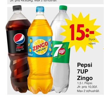 Matöppet Pepsi 7up zingo erbjuda