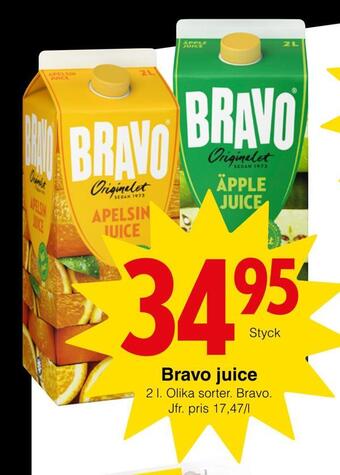 Matöppet Bravo juice erbjuda
