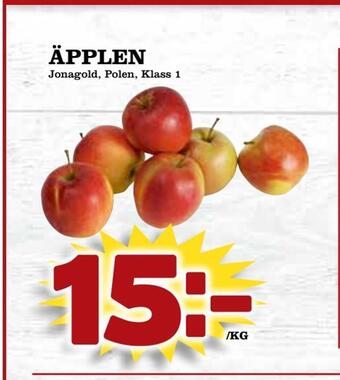 Supergrossen Äpplen erbjuda