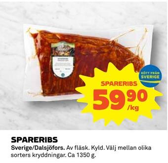 Coop Spareribs erbjuda