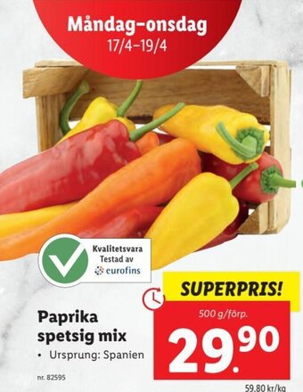 Lidl Paprika Spetsig Mix erbjuda