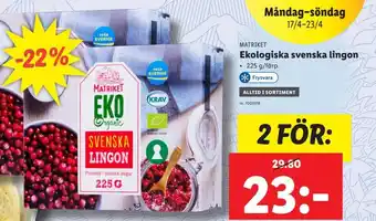 Lidl Matriket Ekologisja Svenska Lingon erbjuda