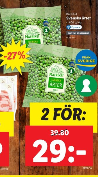 Lidl Svenska Ärter erbjuda