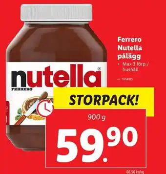 Lidl Ferrero Nutella Pålägg erbjuda