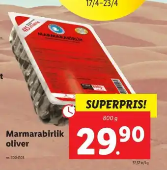 Lidl Marmarabirlik Oliver erbjuda