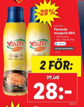 Lidl Flytande Margarin 80% erbjuda